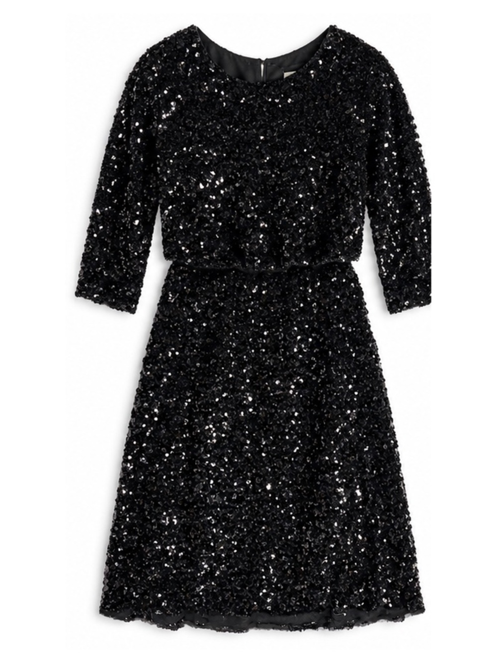 Sézane Black Sequin Silk Dress Size 34 Cocktail Party Holiday
